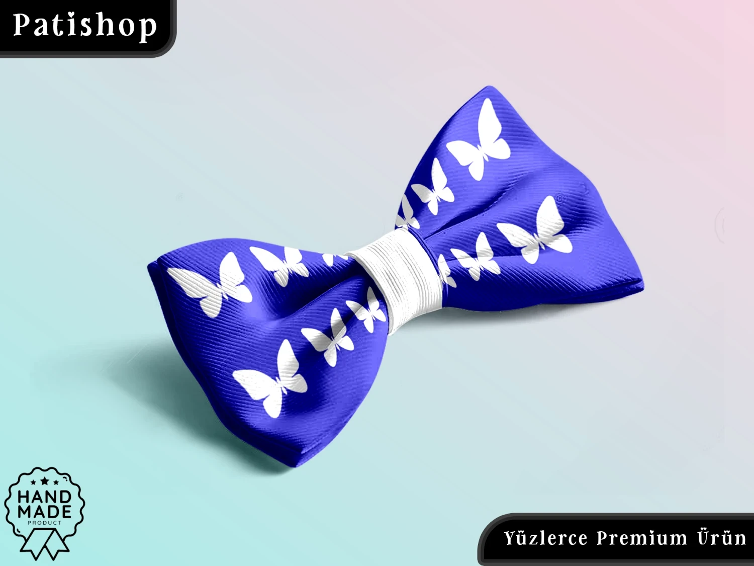 Verstellbare Luxus-Fliege für Haustiere mit Schmetterlingsmuster, bedruckt – Patishop