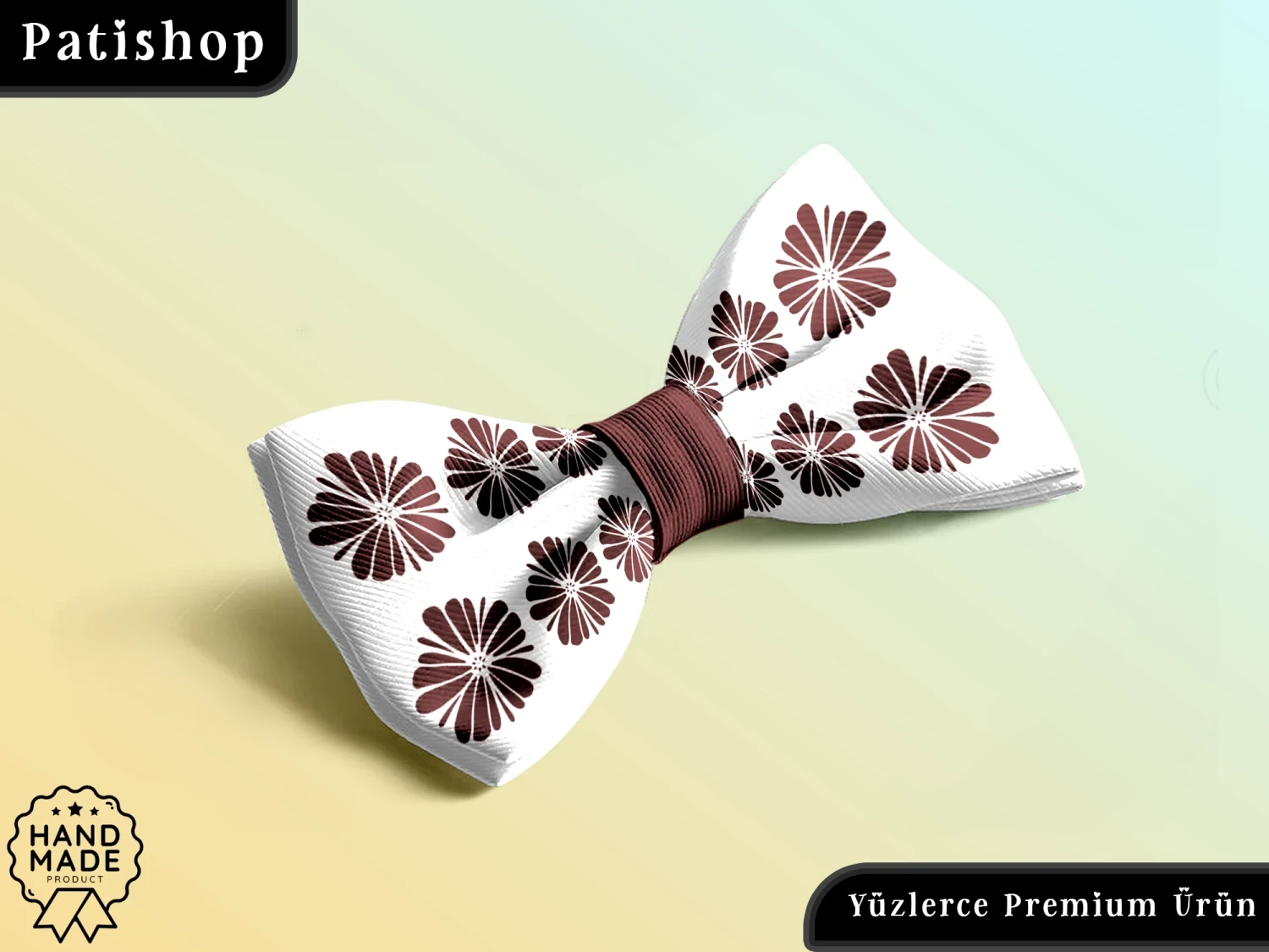 Rote, floral gemusterte, bedruckte, verstellbare Luxus-Fliege für Haustiere – Patishop