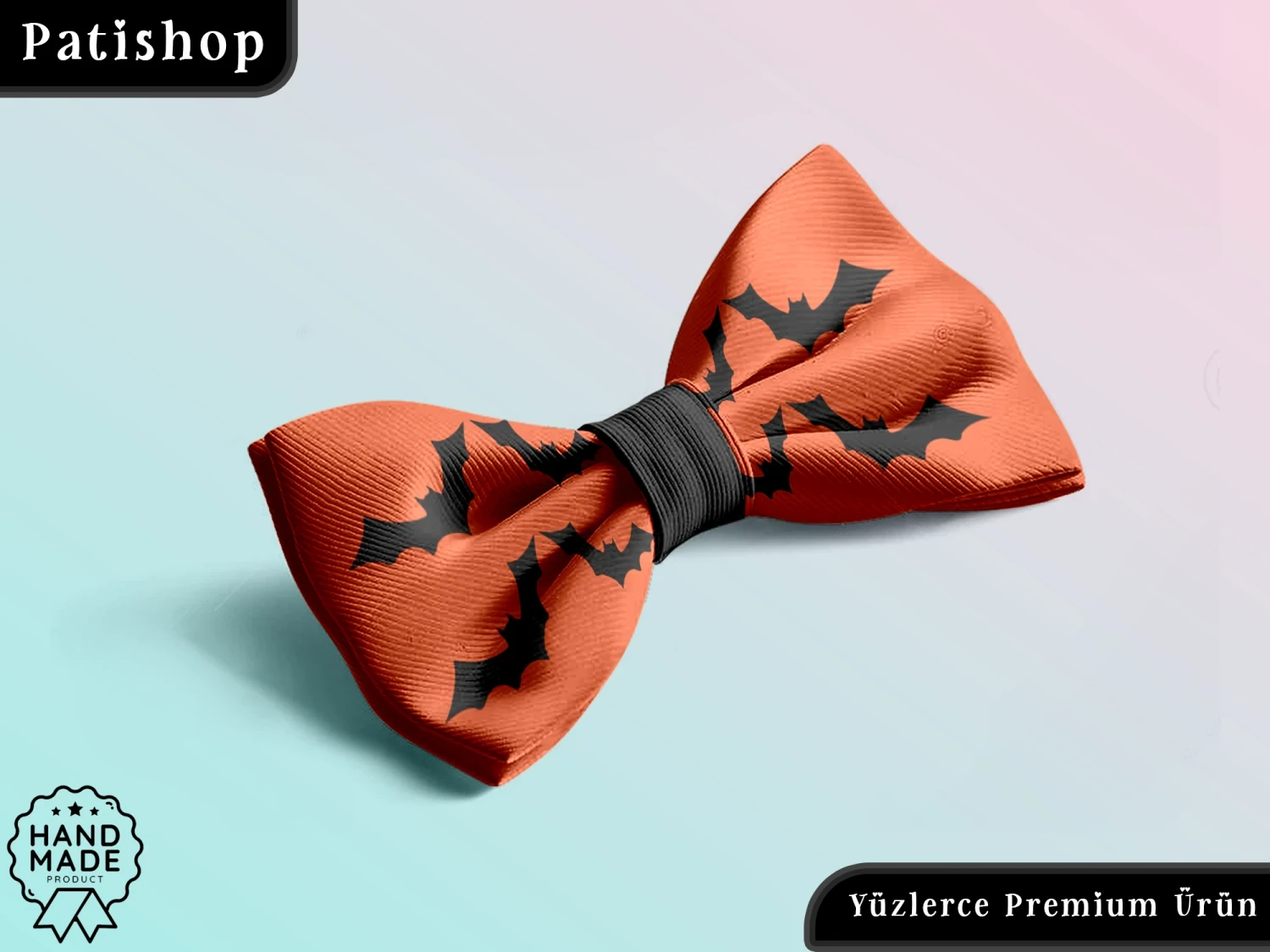 Fledermaus gemusterte, bedruckte, verstellbare Luxus-Fliege für Haustiere – Patishop